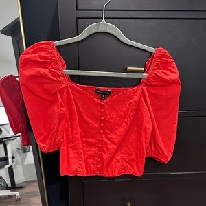 Banana Republic Red Sweetheart Neckline Cropped Top in Like New condition